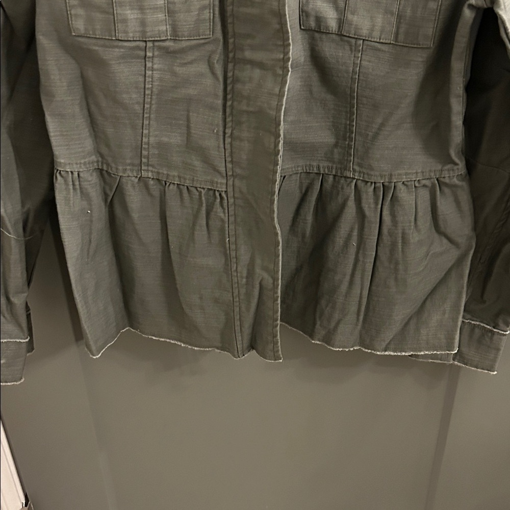 FRANCESCAS ANNA CAI Stylish Olive Utility Jacket SIZE M - Picture 4 of 5